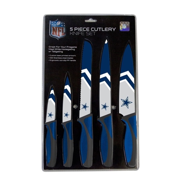 Dallas Cowboys 5Pcs Stainless Steel & 4Pcs‎ Steak Cutlery Knife Set NEW - Picture 3 of 4
